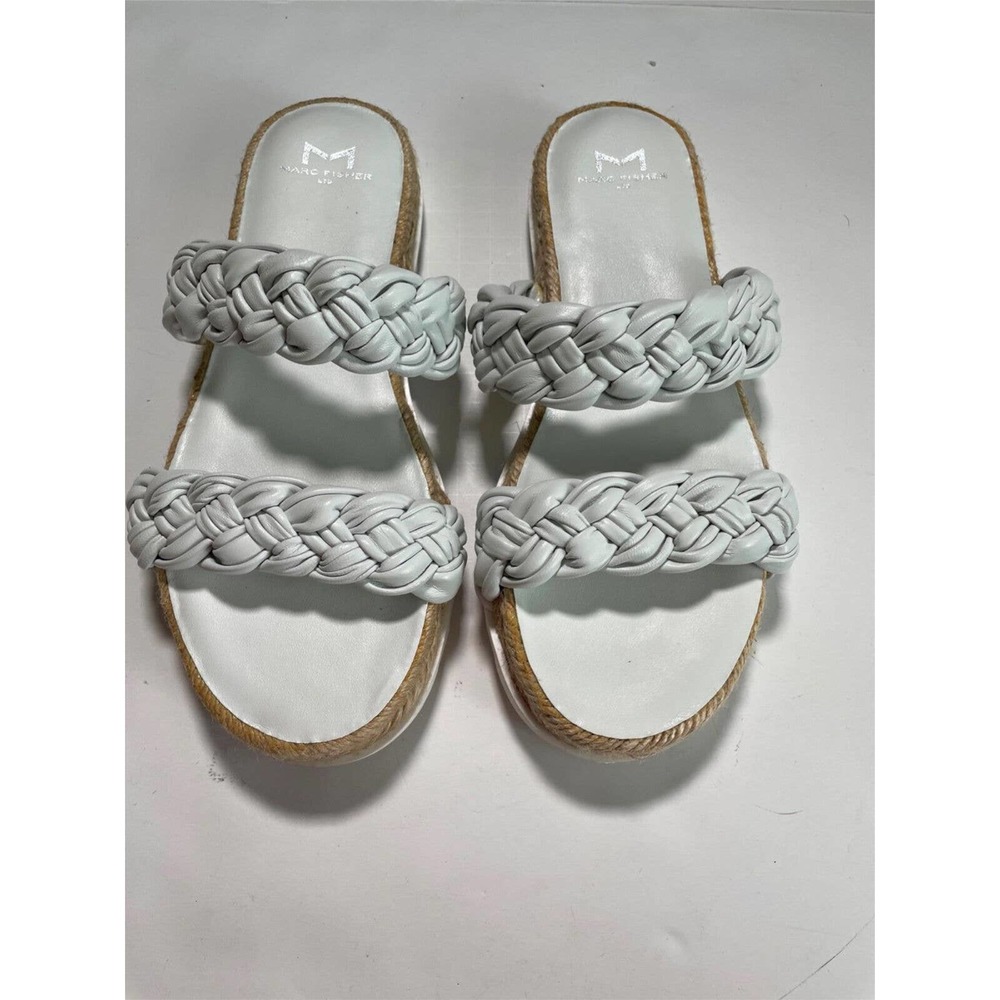 Marc Fisher Sandals Jaimee Citrus White Leather S… - image 1